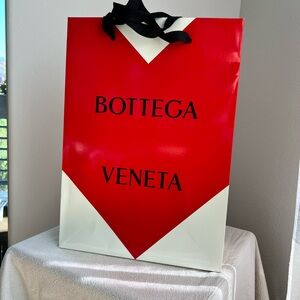 Bottega Veneta Red and White Designer Bag